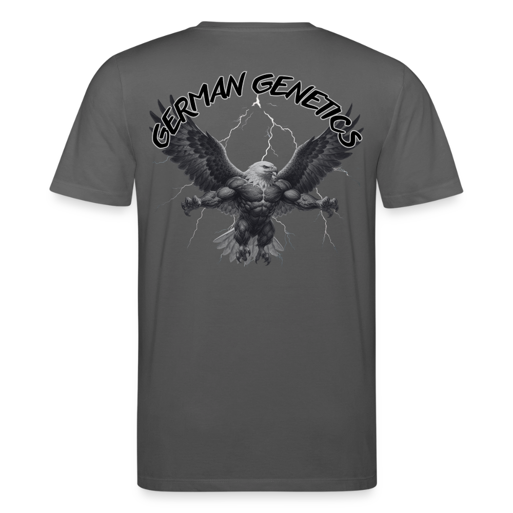 Medium Fit 'German Genetics' T Shirt (Back Print) - Anthrazit
