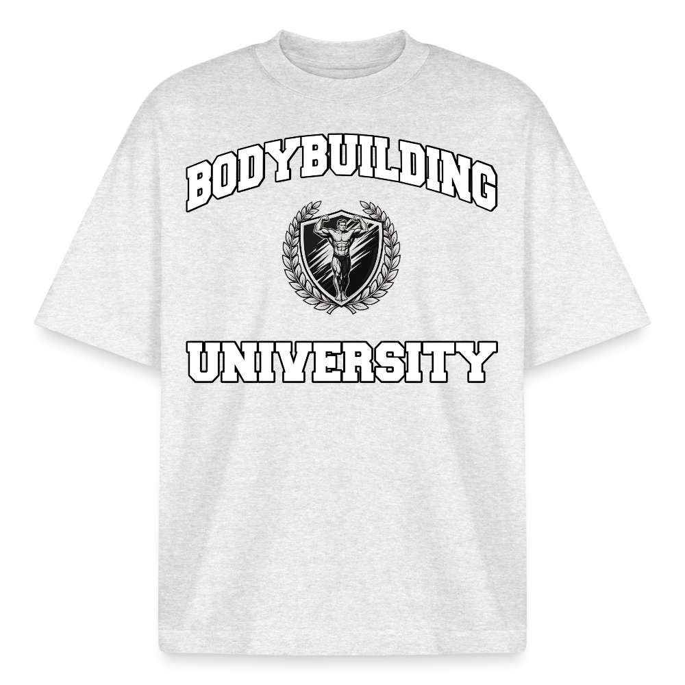 Heavyweight Oversized 'BB University' Pump Cover (Frontprint) - Kühles Grau meliert