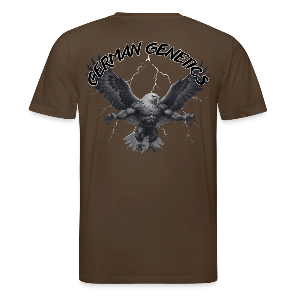 Medium Fit 'German Genetics' T Shirt (Back Print) - Dunkelbraun