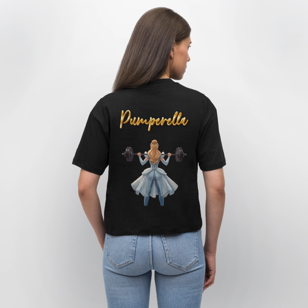 Oversized 'Pumperella' Frauen Pump Cover (Backprint) - Schwarz
