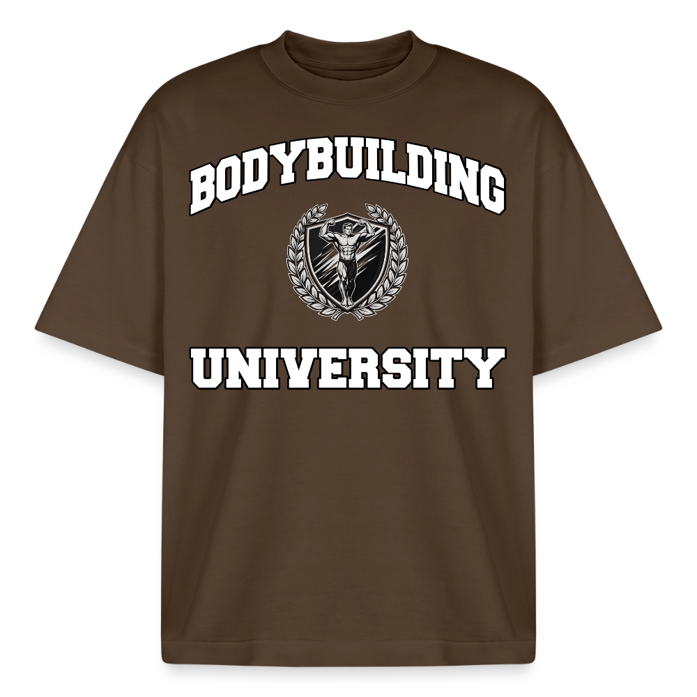 Heavyweight Oversized 'BB University' Pump Cover (Frontprint) - Dunkelbraun