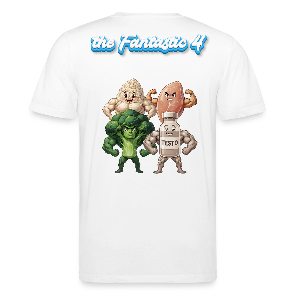 Medium Fit 'Fantastic 4' T Shirt (Back Print) - Weiß