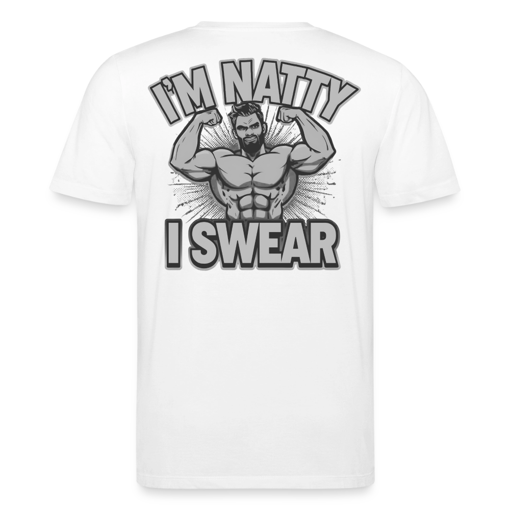 Medium Fit 'IM NATTY' T Shirt (Back Print) - Weiß