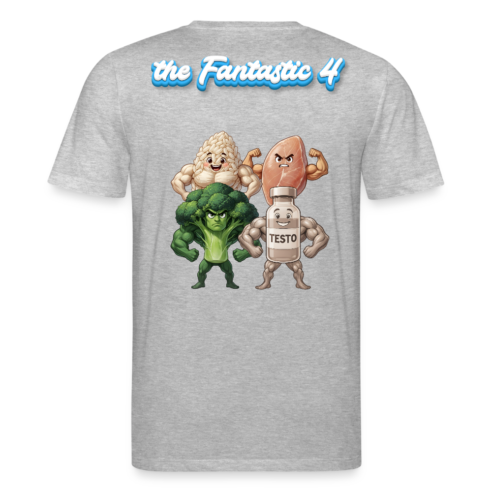 Medium Fit 'Fantastic 4' T Shirt (Back Print) - Grau meliert