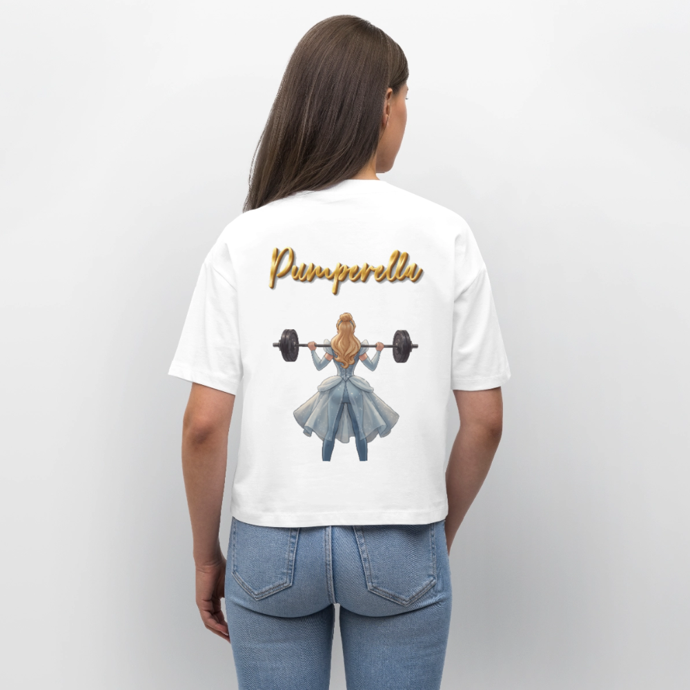 Oversized 'Pumperella' Frauen Pump Cover (Backprint) - Weiß