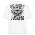 Heavyweight Oversized 'IM NATTY' Pump Cover (Back Print) - Weiß