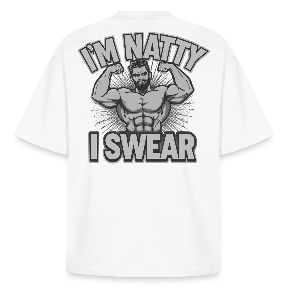 Heavyweight Oversized 'IM NATTY' Pump Cover (Back Print) - Weiß