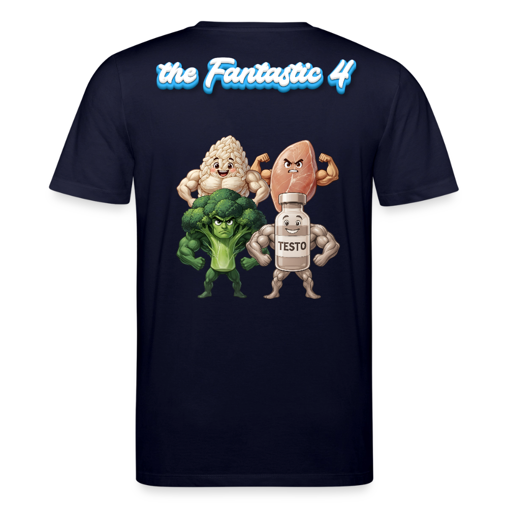 Medium Fit 'Fantastic 4' T Shirt (Back Print) - Navy