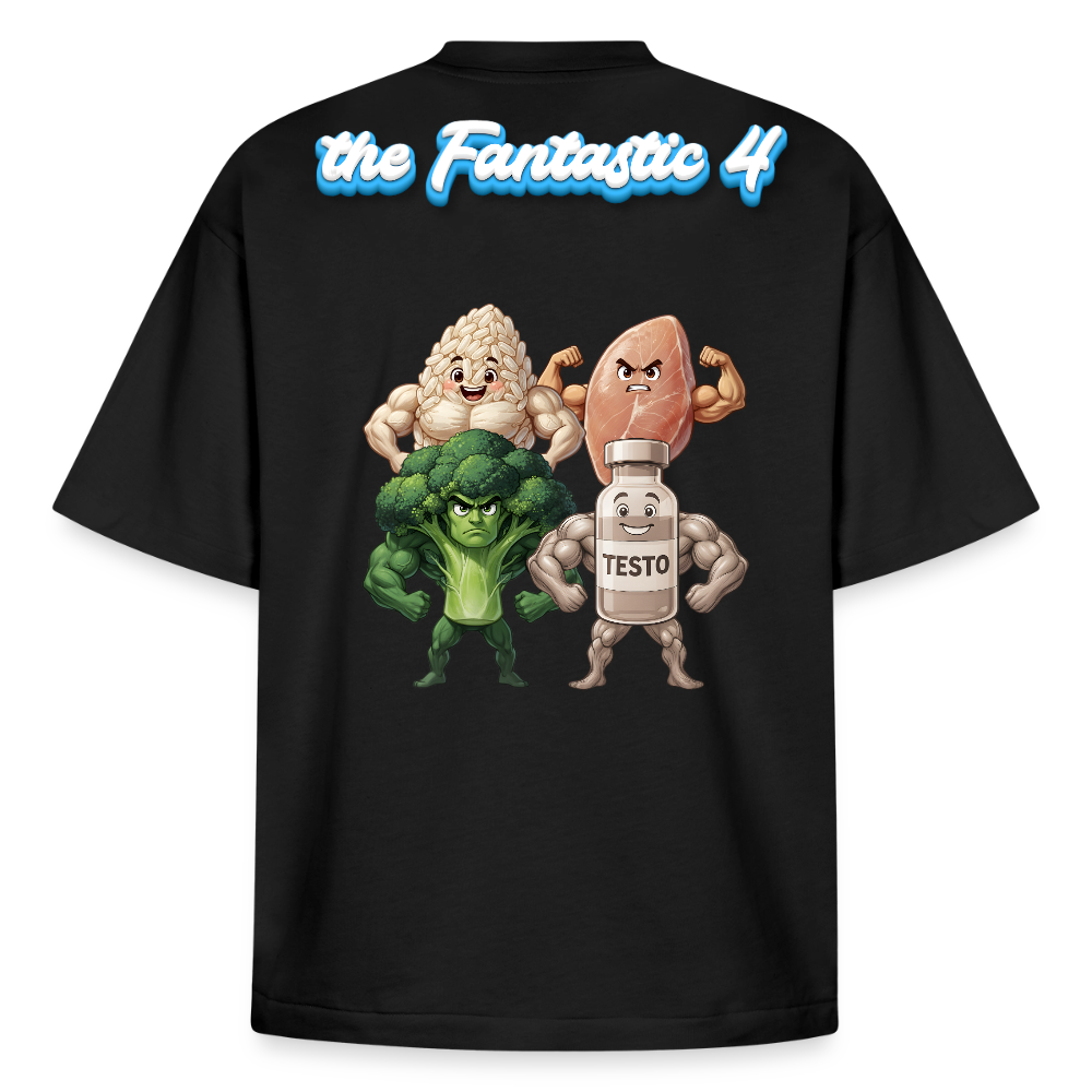 Heavyweight Oversized 'Fantastic 4' Pump Cover (Back Print) - Schwarz