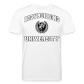 Medium Fit 'Bodybuilding University' T Shirt (Frontprint) - Weiß