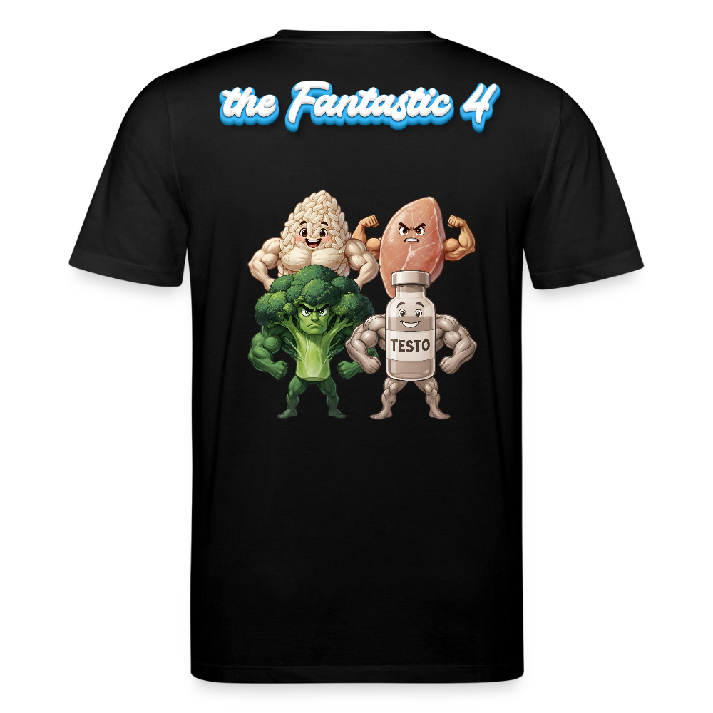 Medium Fit 'Fantastic 4' T Shirt (Back Print) - Schwarz