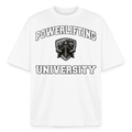 Heavyweight Oversized 'Powerlifting University' Pump Cover (Frontprint) - Weiß
