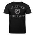 Medium Fit 'Bodybuilding University' T Shirt (Frontprint) - Schwarz