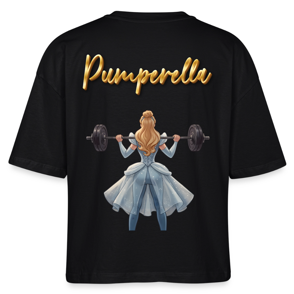 Oversized 'Pumperella' Frauen Pump Cover (Backprint) - Schwarz