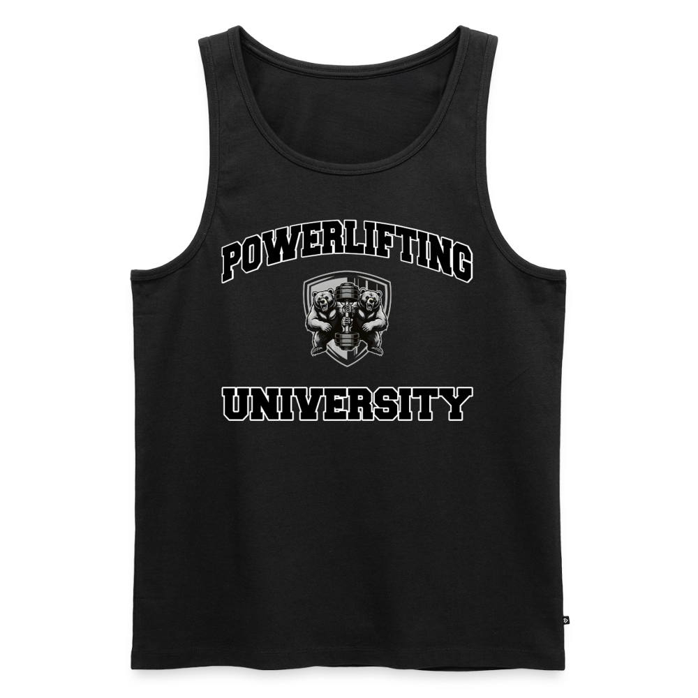 Classic Tank Top 'Powerlifting University' - Schwarz