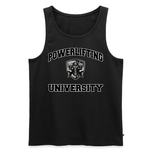 Classic Tank Top 'Powerlifting University' - Schwarz
